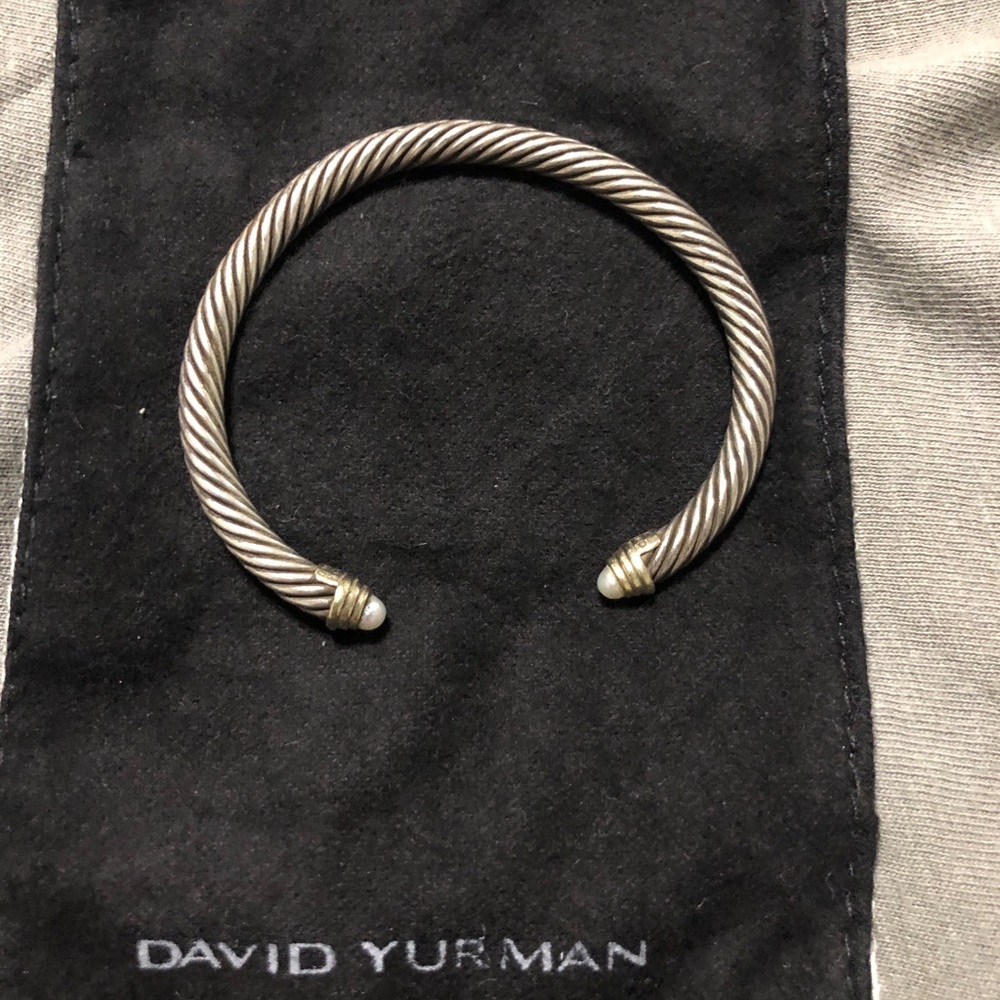 David Yurman Cable Cuff Pearl Bracelet